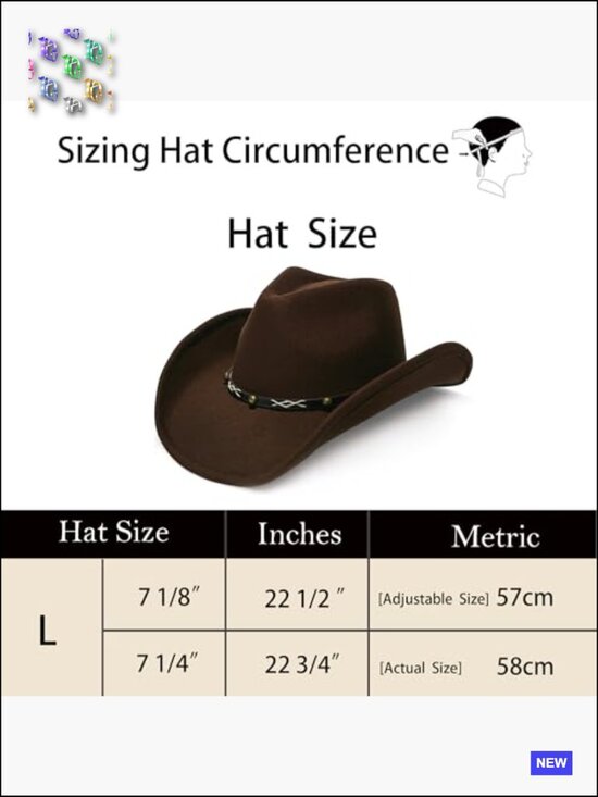 Western Cowboy Hat Wide Brim Adjustable Faux Suede Vegan Cowhide Felt Unisex main image 7